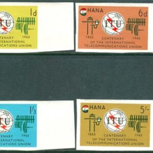 Ghana – M  210-213 B Internat. Teleunionen ITU 100 år, fin serie 4 kpl **