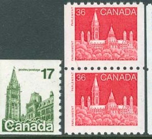 Kanada – M  718 A+C, 1039, 1074 C Parlametsbyggnaden, 3 utg 6 (2 par) kpl **