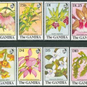Gambia – M  955-962 Orkidéer, 8 kpl **