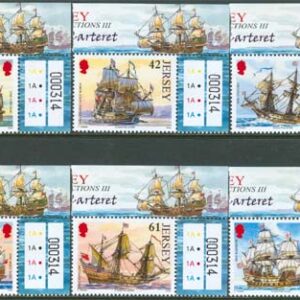 Jersey – M 1447-1452 Fartyg – G Carteret 400 år, fin serie 6 kpl **