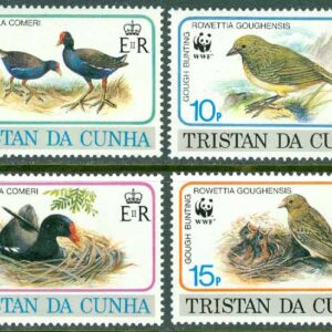 Tristan da Cunha – M  513-516 WWF – Globalt naturskydd, fåglar, 4 kpl **
