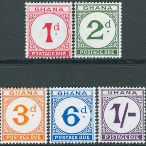Ghana – M P   6-10 Portomärken, 5 kpl **