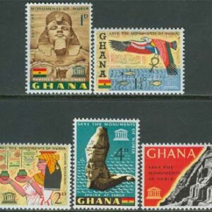 Ghana – M  157-161 UNESCO – Nubiska Minnesmärken, 5 kpl **