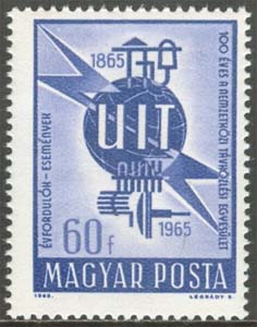 Ungern – M 2124 A Internat.Teleunion ITU 100 år, 1 kpl **