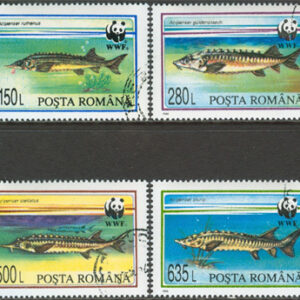 Rumänien – M 5034-5037 Fiskar – Naturskydd – WWF, 4 kpl