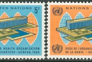 FN New York – M  166-167 Världshälsoorganisationen WHO 1966, 2 kpl **