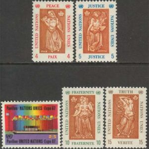FN New York – M  180-184 Utställningen EXPO 67 Montreal, 5 kpl **