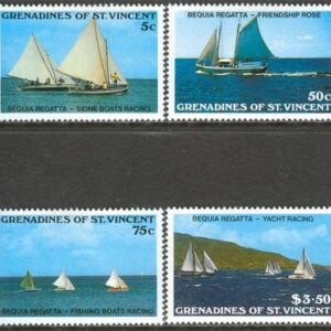 St. Vincent Grenadines – M  577-580 Segelbåtar – Bequia-Regatta, 4 kpl **