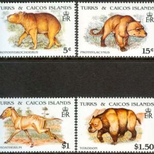 Turks & Caicos Islands – M  989, 991, 994, 996 Förhistoriska Djur, serie 4 olika **