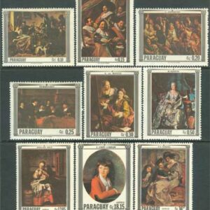 Paraguay – M 1747-1755 Konst av bla Rembrandt, 9 kpl **