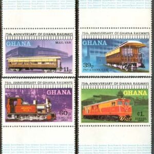Ghana – M  783-786 A GP Tåg – Järnvägen i Ghana 75 år, 4 Gutterpar kpl **
