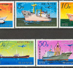 Nordkorea – M 1725-1729 Fartyg bla Hyoksin, 5 kpl stpl