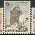 Tjeckoslovakien – M 1055-1057 Int. Geofysiska året 1957/1958, 3 kpl **