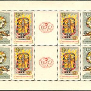 Tjeckoslovakien – M 1355-1356 Frim. Utställ. PRAGA 1962, Miniark **