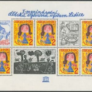 Tjeckoslovakien – M BL  47 UNESCO FN – Barnteckningar, Block **