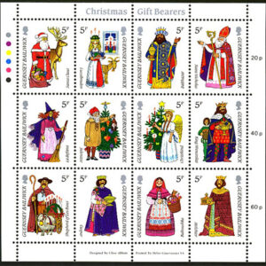Guernsey – M  340-351 Julfrimärken 1985 – Dräkter, Miniark kpl **