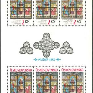 Tjeckoslovakien – M 2909-2910 Prager Burg – Konst, 2 st Miniark **