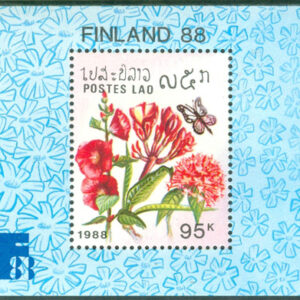Laos – M BL 124 Blommor – Utställ. FINLANDIA 88, Block **