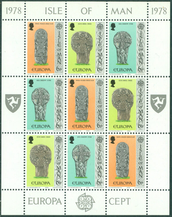 Isle of Man - M  122-127 Europa CEPT 1978 Minnesmärken, 2 st miniark kpl **