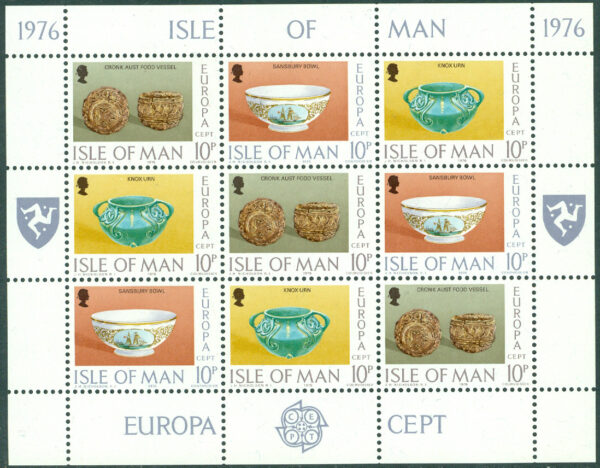 Isle of Man - M   82-87 Europa CEPT 1976 Hantverk 2 st miniark kpl **