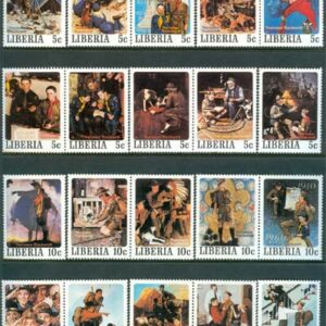 Liberia – M 1109-1158 Scouting Konst av N Rockwell, 50 kpl **