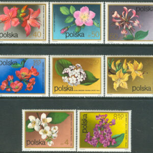 Polen – M 2214-2221 Buskblommor, 8 kpl **
