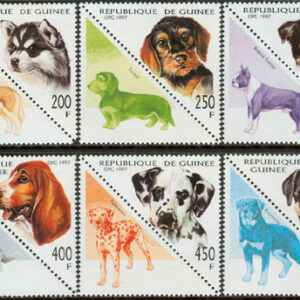 Guinea – M 1673-1678 Hundar bla Boston – Terrier, 6 kpl + Zf **