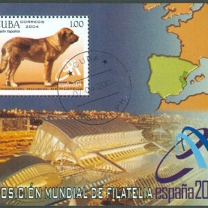 Kuba – M BL 189 Hund – Frimärksutställning ESPAÑA 04, Block