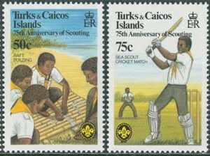 Turks & Caicos Islands – M  579-582 Scouting 75 år, 4 kpl **