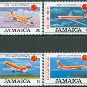 Jamaica – M  826-829 Flyg – Flygplan – Air Jamaica 25 år, 4 kpl **