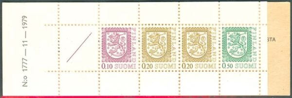 Finland - Häfte HA 13 I N:o 1777 Lejontyp 4 frimärken **