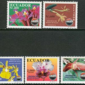 Ecuador – M 2365-2369 Blommor – Orkidéer i Regnskogen, 5 kpl **