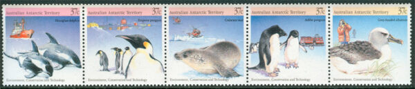 Australian Antarctic Ter. - M   79-83 Teknik för att bevara miljön i Antarktis., 5-strip kpl **