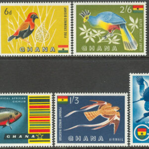 Ghana – M   55, 58, 60-62 Fåglar bla Svartvingad Eldvävare , 5 olika **