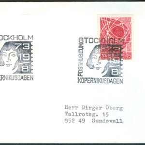 Stockholm 19/8-73 Kopernikusdagen Postmuseum