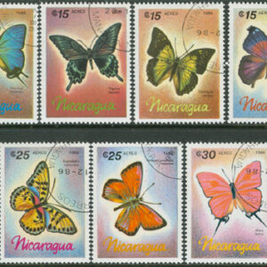 Nicaragua – M 2717-2723 Fjärilar, 7 kpl stpl