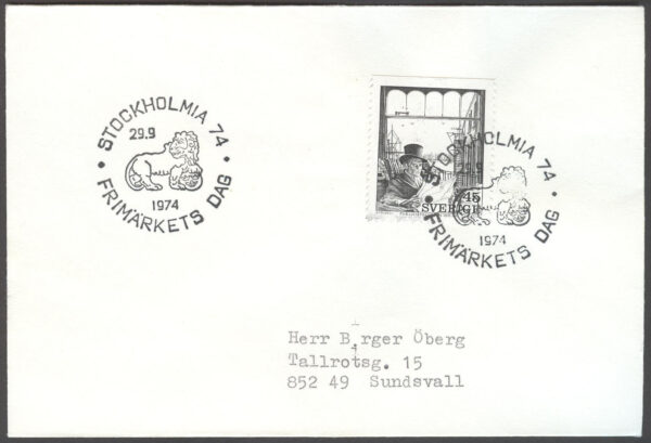 Stockholm 29/9-74 Stockholmia 74 Frimärkets Dag 1974