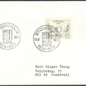 Stockholm 16/11-74 SAFR 1924-1974