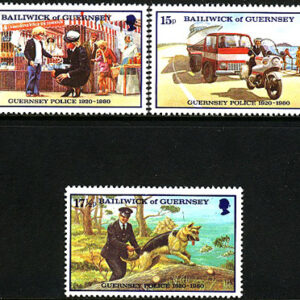 Guernsey – M  206-208 Guernseys Polis 60 år bla Hund & Bil, 3 kpl **