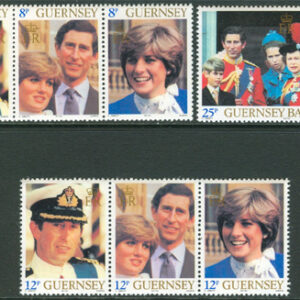 Guernsey – M  225-231 A Bröllop Prins Chales & Diana, 7 kpl **