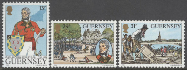 Guernsey - M  310-312 Sir John Doyle död i 150 år - Fartyg, 3 olika **