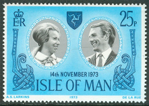 Isle of Man – M   35 Bröllop Prinsessan Anne och Mark Phillips, 1 kpl **