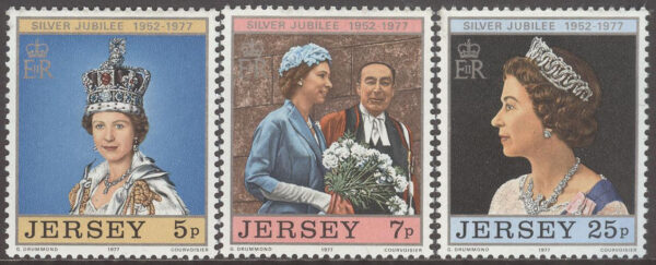 Jersey - M  157-159 Elisabeth II 25 år på Tronen, 3 kpl **