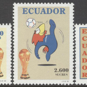 Ecuador – M 2383-2385 VM i Fotboll i Frankrike 1998, 3 kpl **