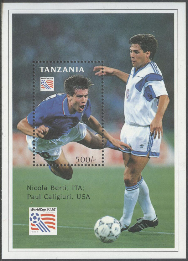 Tanzania - M BL 256 VM i Fotboll i USA 1994 - Berti, Block **