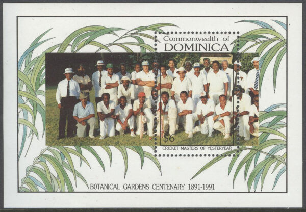 Dominica - M BL 202 Sport - Cricket - Trädgård 100 år, Block **