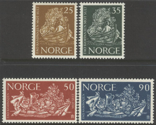 Norge - F  520-523 Världskampanjen mot Hungern 1963, 4 kpl **