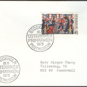 Stockholm 16/11-73 Österrikes Frimärken Postmuseum