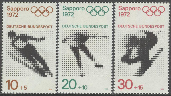 Tyskland - M  680-682 OS i Sapporo & München 1972, 3 olika **