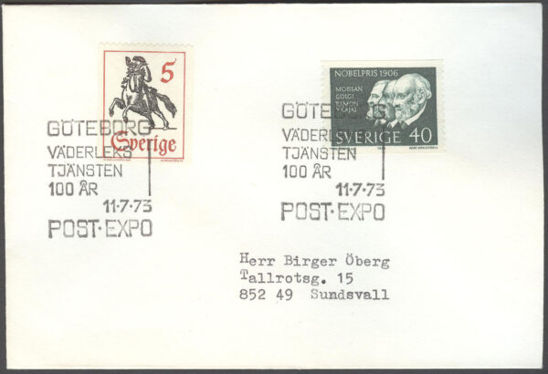 Göteborg 11/7-73 Väderlekstjänsten 100 år Post-Expo